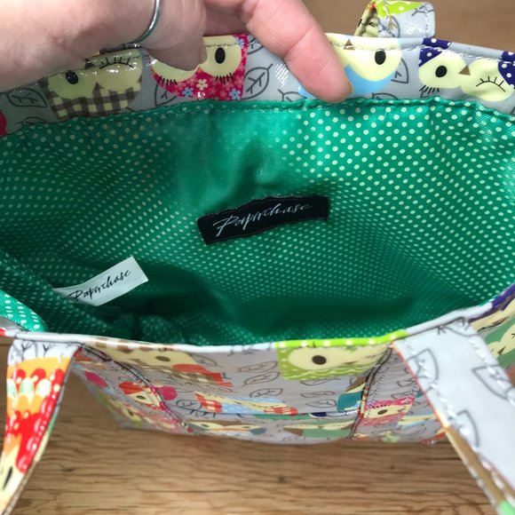 Owl Print Paperchase Vinyl Lunch Sack - Picture 7 of 14